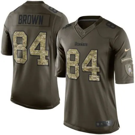 Steelers #84 Antonio Brown Green Men's Stitched NFL Limited Salute to Service Jersey