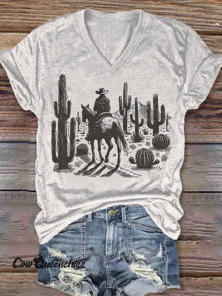 Women&rsquo;s West V-neck Casual T-Shirt White / S