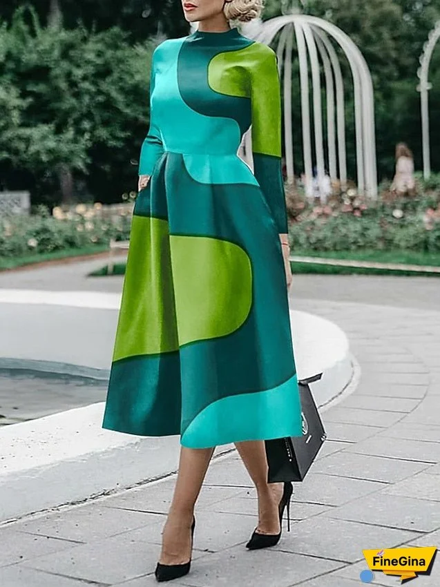 Women's Dress - Sheath Dress Midi Dress Midi Dress Black White Red Long Sleeve Floral Ruched Fall Winter Autumn Shirt Collar Stylish Winter Dress Fall Dress S M L XL XXL 3XL