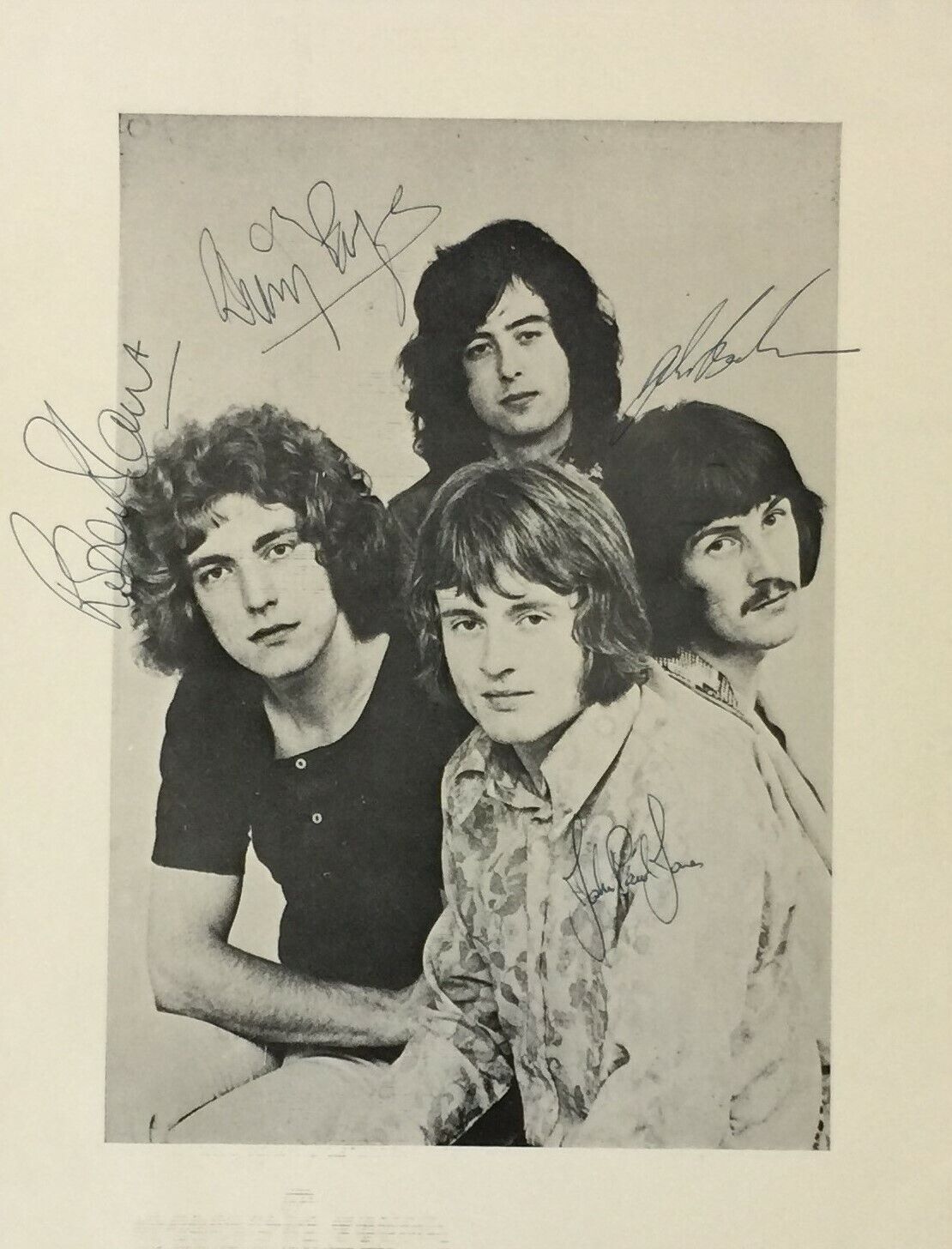 LED ZEPPELIN Signed Early Photo Poster paintinggraph - Plant / Page / Jones / Bonham - Preprint