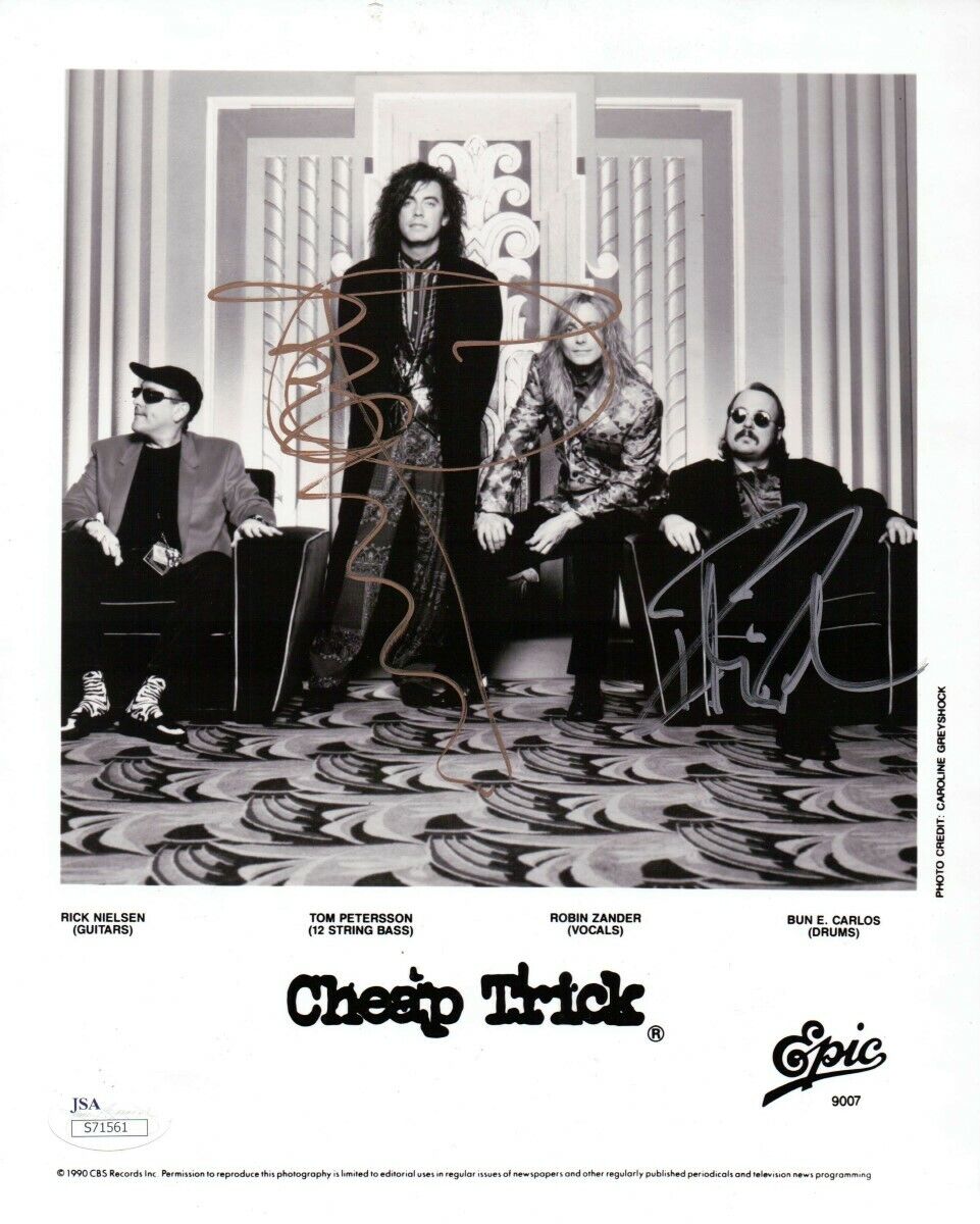 Cheap Trick Band Signed Autographed 8X10 Photo Poster painting Robin Zander Petersson JSA S71561