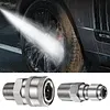 3/8 Inch Power Washer Quick Connect Kit Stainless Steel Adapter Set Power Washer Adapter Fittings Female/Male NPT Thread 12 Pcs 5000 PSI