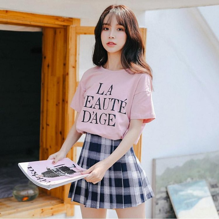 Sweet Bow-knot T-Shirt+Pleated skirt P15743
