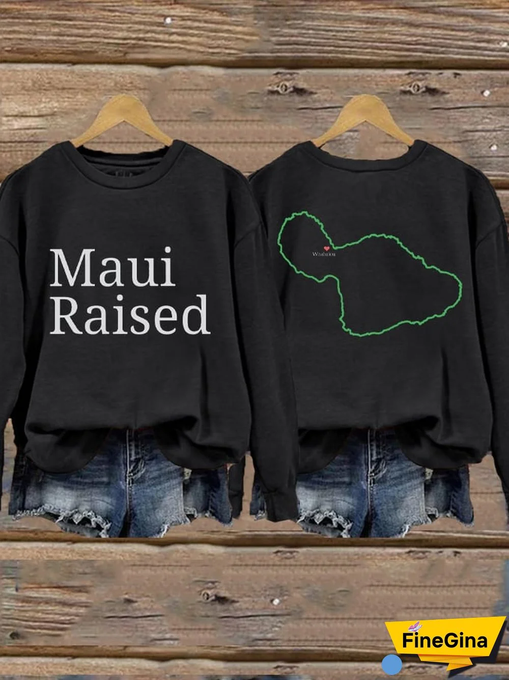 Women's Lahaina Maui Raised Hawaii Print Sweatshirt