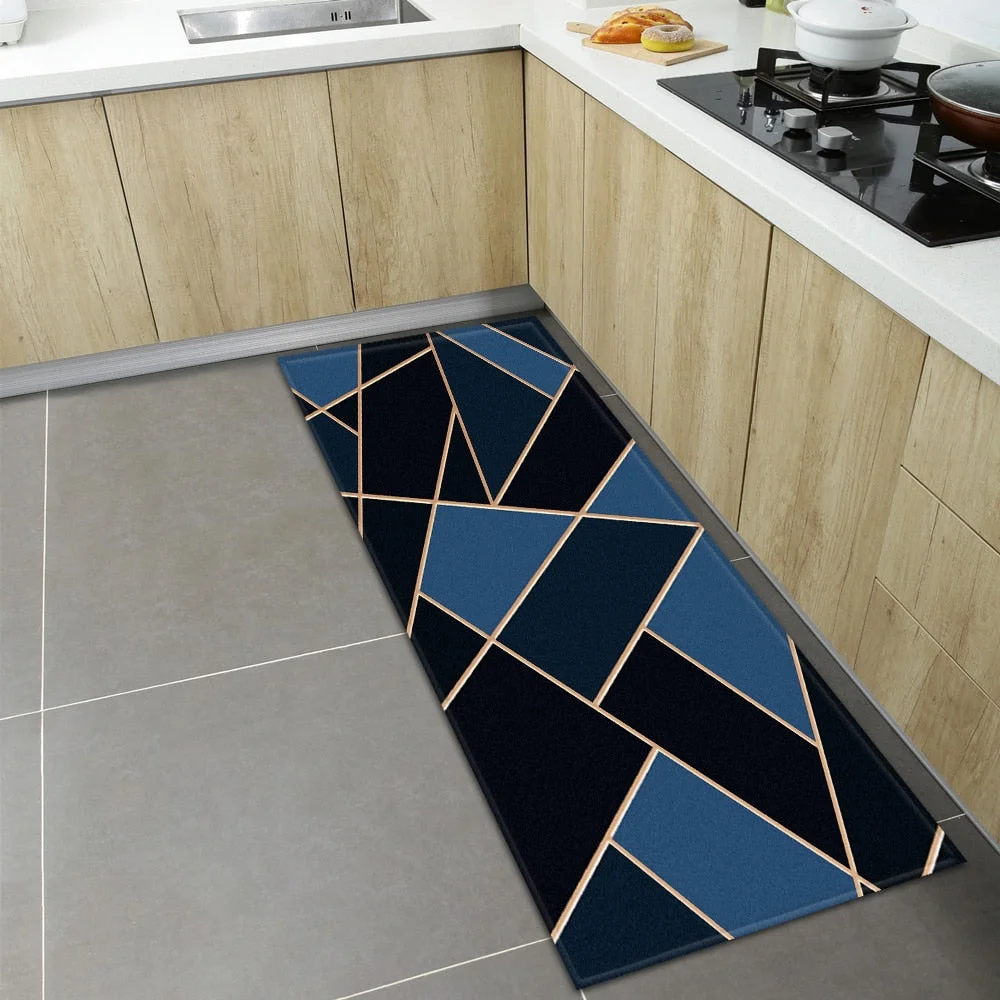 Modern Kitchen Mat Home Entrance Doormat Hallway Bathroom Anti-Slip Long Rug Bedroom Living Room Balcony Floor Decoration Carpet