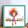 Rainbow Girl Bead Embroidery Kit Pre-Printed Bead Cross stitch