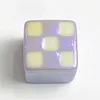 100PCS Lovely Flashing Painting Square Plaid Dice DIY Beads