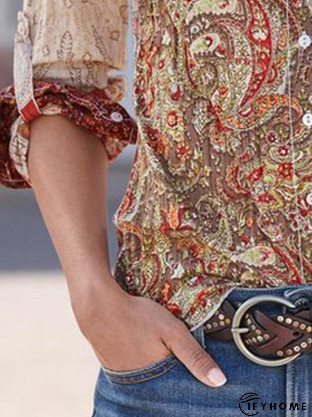 Casual Paisley Cotton Blouse | IFYHOME
