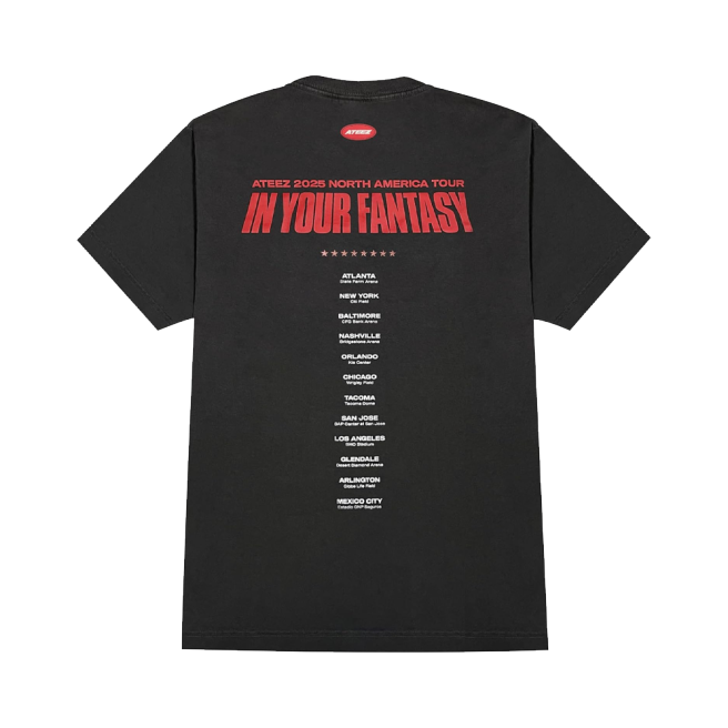 ATEEZ 2025 アメツ限定 T shirt TOUR ver 2025 ATEEZ In Your Fantasy World Tour North America