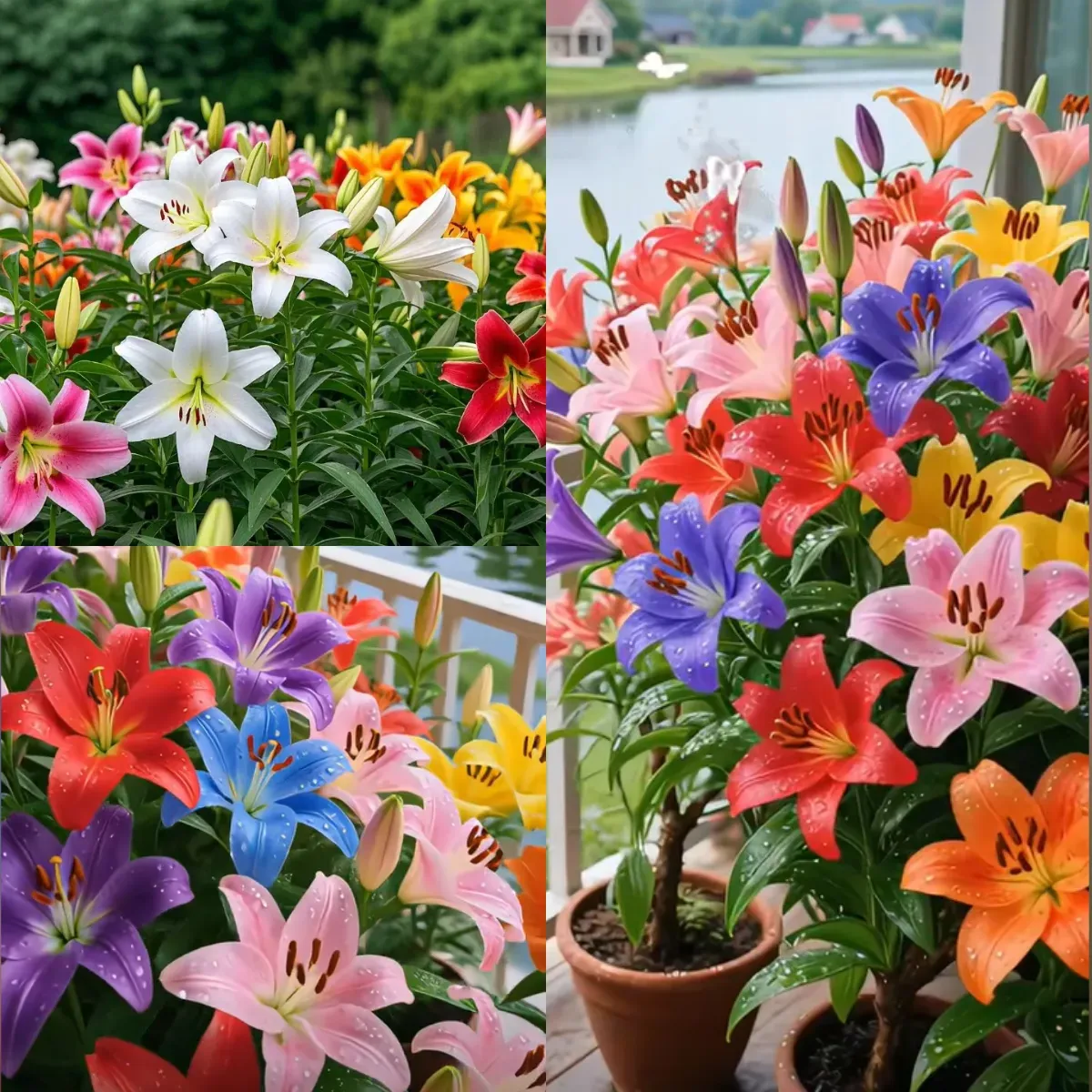 Double-petaled bicolor fragrant lily Bulbs—Fresh and Sweet