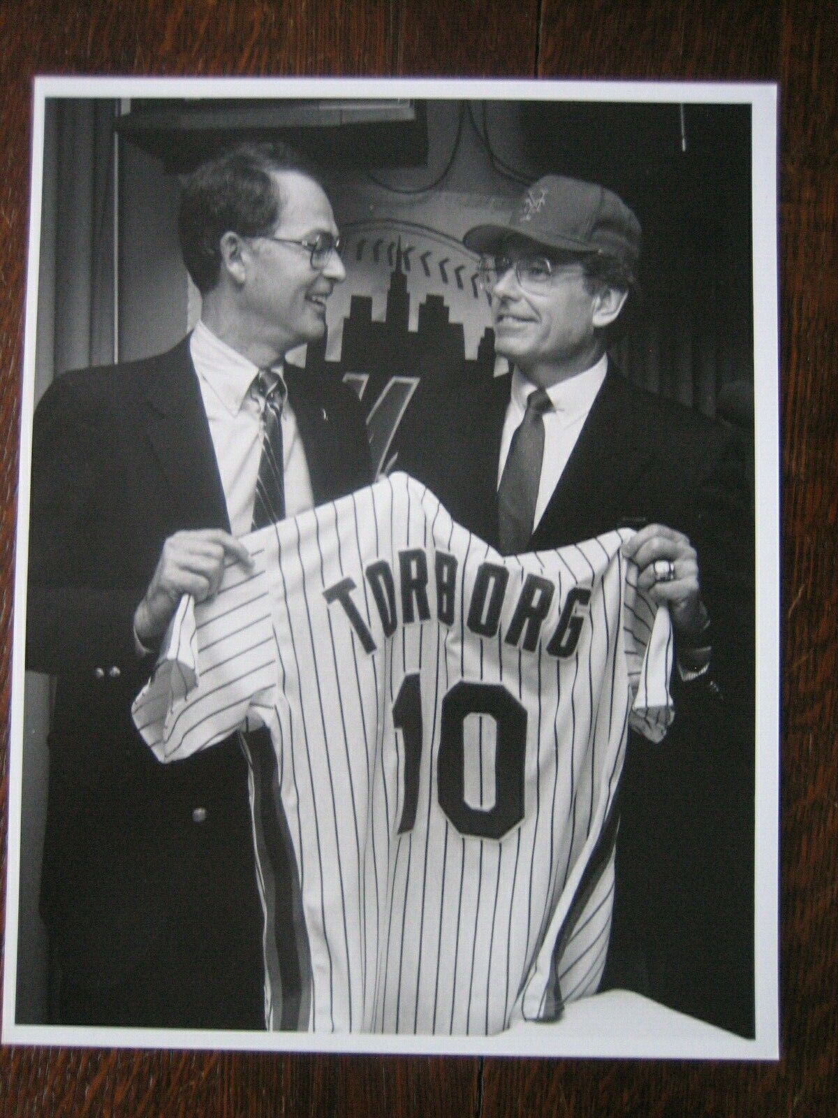 Jeff Torborg Hunsicker 1991 Press Original 9x12 Photo Poster painting by Bob Olen New York Mets