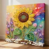 DIY Pearl Painting Sunflower for Home Decor with Frame(25x25cm)