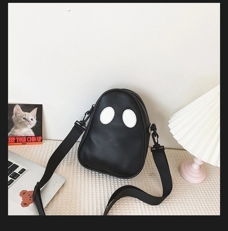 Halloween Women’S Pu Leather Ghost Cute Zipper Crossbody Bag