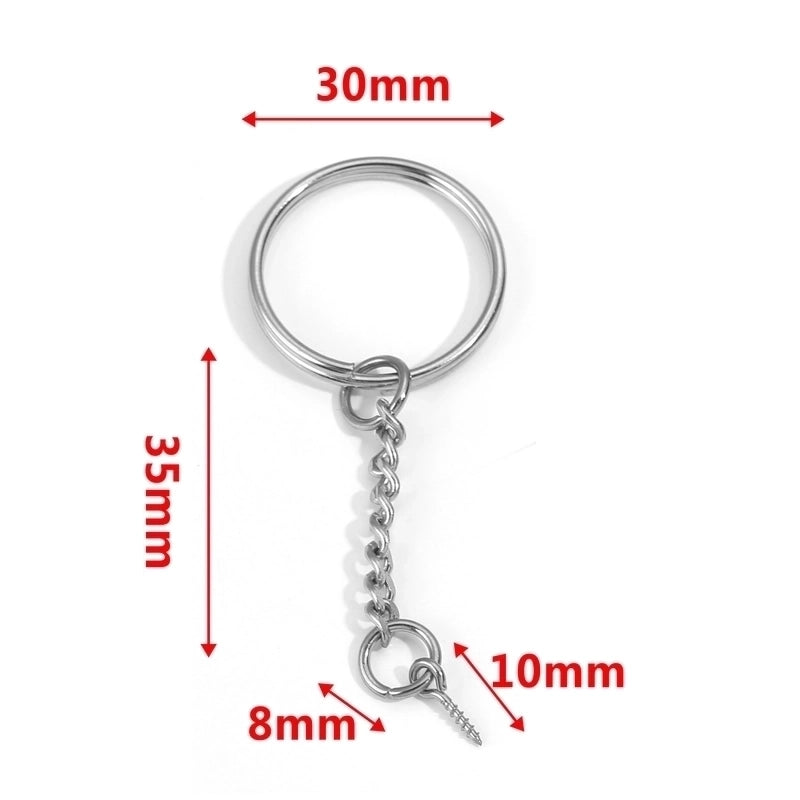 5 PCS/Package 25*35mm 30*35mm Stainless Steel Solid Color Polished Keychain Accessories