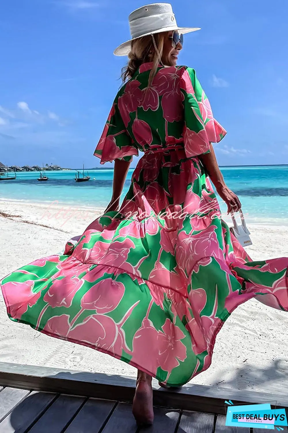 Sunshiny Days Floral Button Cover Up Maxi Dress