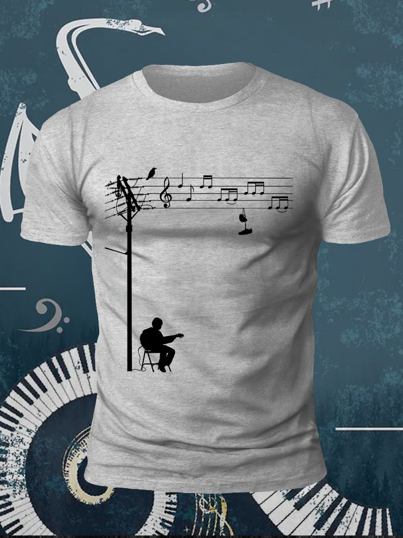 Men's Wired Sound Print Short Sleeve T-Shirt