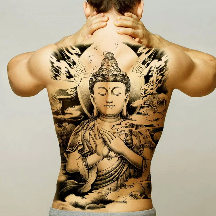 temporary tattoo stickers new designs skull Witch evil black waterproof temporary flash tattoos full back chest for men women