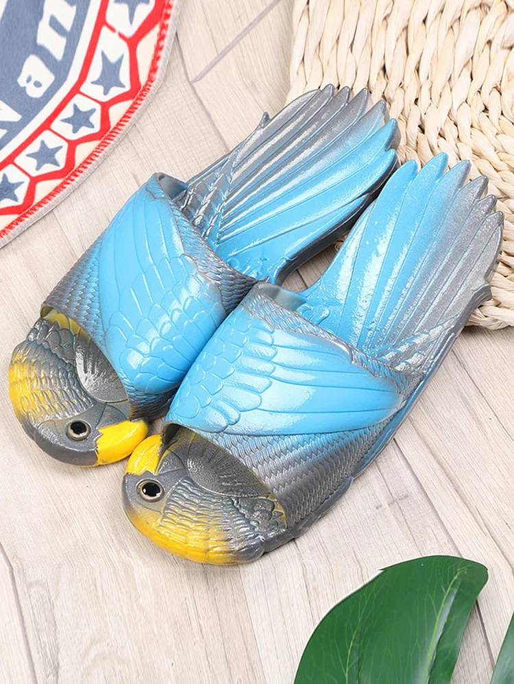 Funny Creative Summer Parrot PVC Slippers