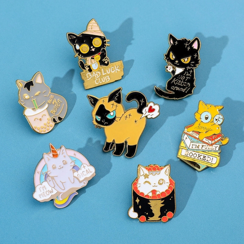 Cute Pin Cat Alloy Enamel Unisex Brooches