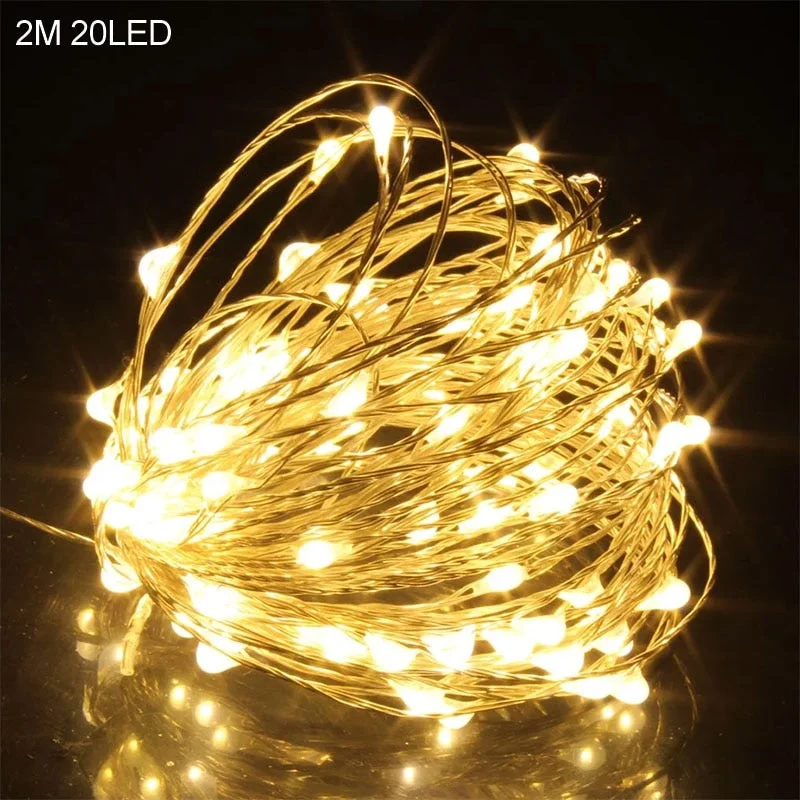 2M 20LED Santa Claus Snowflake LED Light String Christmas Decoration For Home Xmas Tree Ornament 2021 Navidad Kids Gift New Year