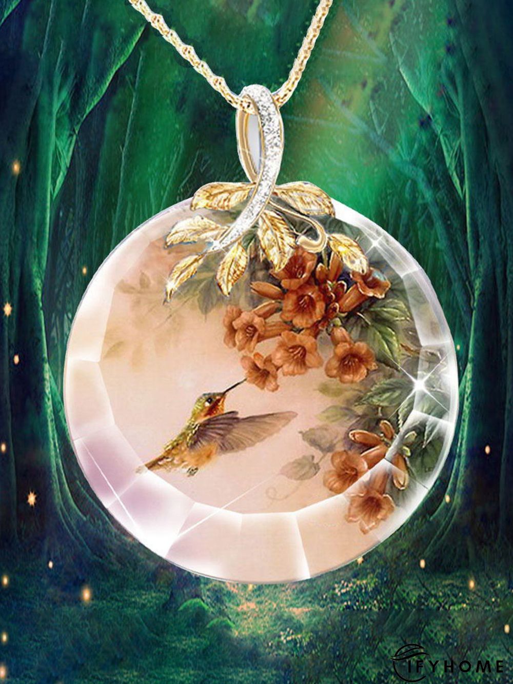 Creative Crystal Flower Bird Necklace | IFYHOME