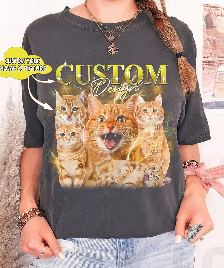Vintage Custom Pet Tshirt, 90s Style Pet Rap Shirt