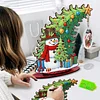 Snowman Photo Xmas Tree 5D DIY Diamond Art Tabletop Wood Decoration Ornament Kit