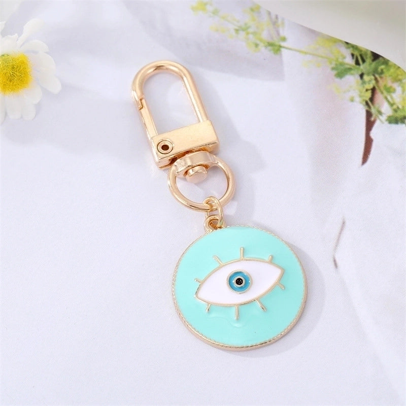 5 Pieces Fashion Colorful Oil Eyelash Eye Keychain Drill Patch Pendant Accessories