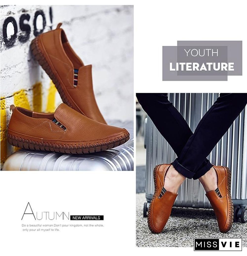 Leather Men Shoes Slip On Shoes Leather Loafers Mens Moccasins Shoes Italian Designer Shoes