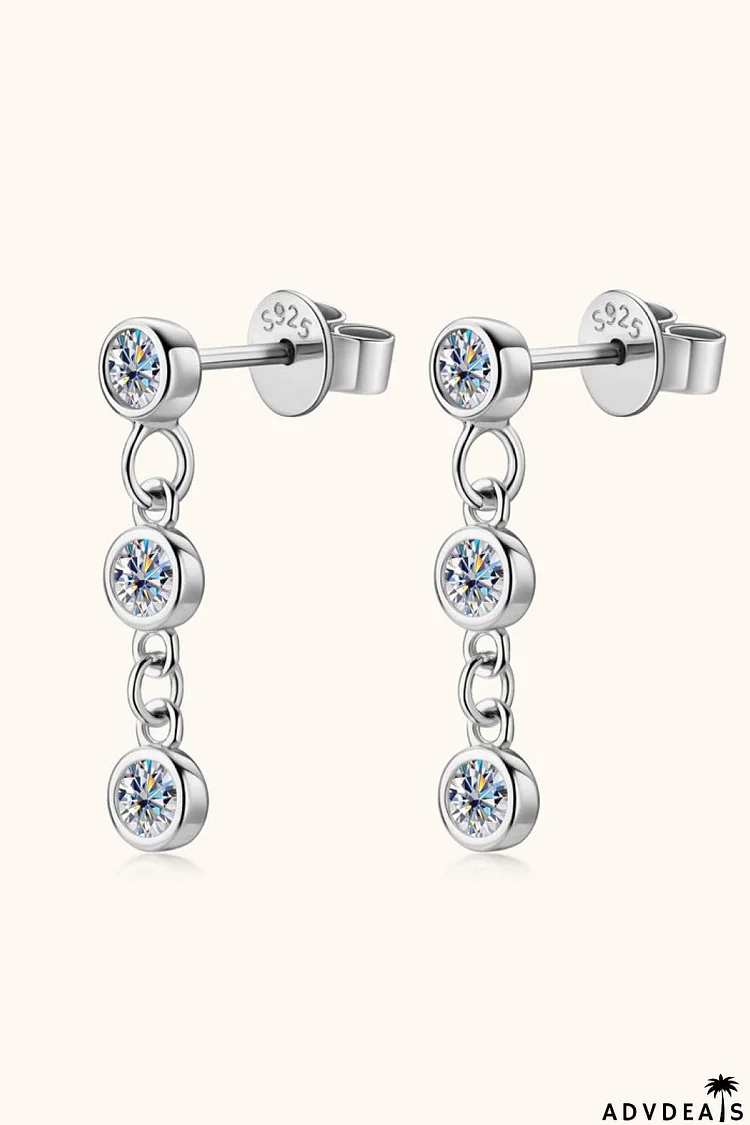 Moissanite 925 Sterling Silver Drop Earrings