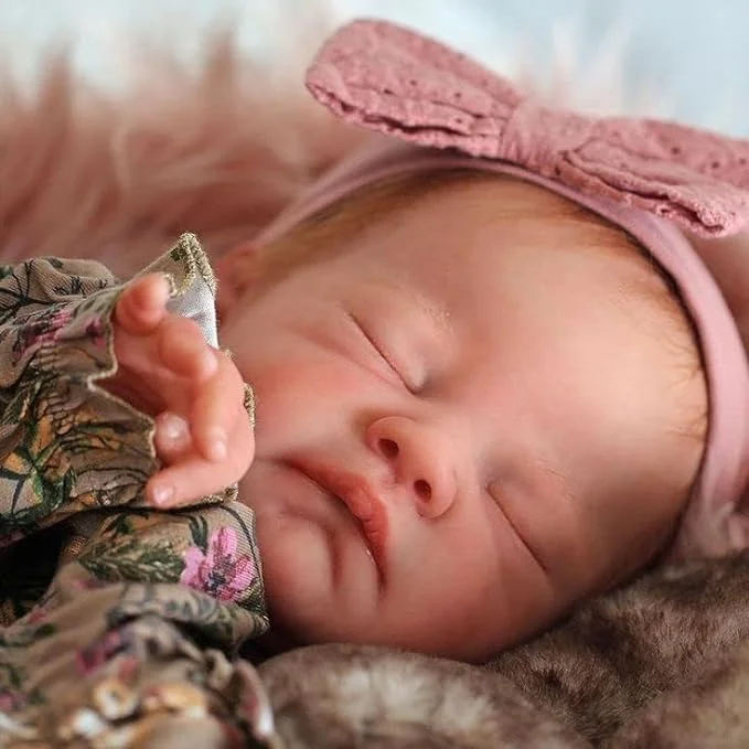 [Heatbeat Coos and Breath] 20" Handmade Lifelike Reborn Newborn Baby Sleeping Girl Named Amery, Looks Really Cute