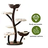 [US Local Warehouse] 59In Flower Shaped Cats Tree with Scratching Posts Unique Nest Jumping Platform Tower Dtachable Multi Level Pets Furniture for Large & Multi-Cat Homes