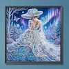 Robe blanche glace Aurora, dame sp&eacute;cialement fa&ccedil;onn&eacute;e 5d bricolage partiel en diamant kits de peinture en diamant pour adultes d&eacute;butants d&eacute;coration int&eacute;rieure peintures diamants art 11,81 x 11,81 pouces