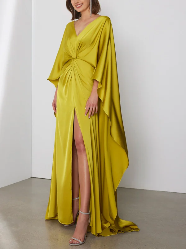 V-Neck Solid Color Maxi Dress