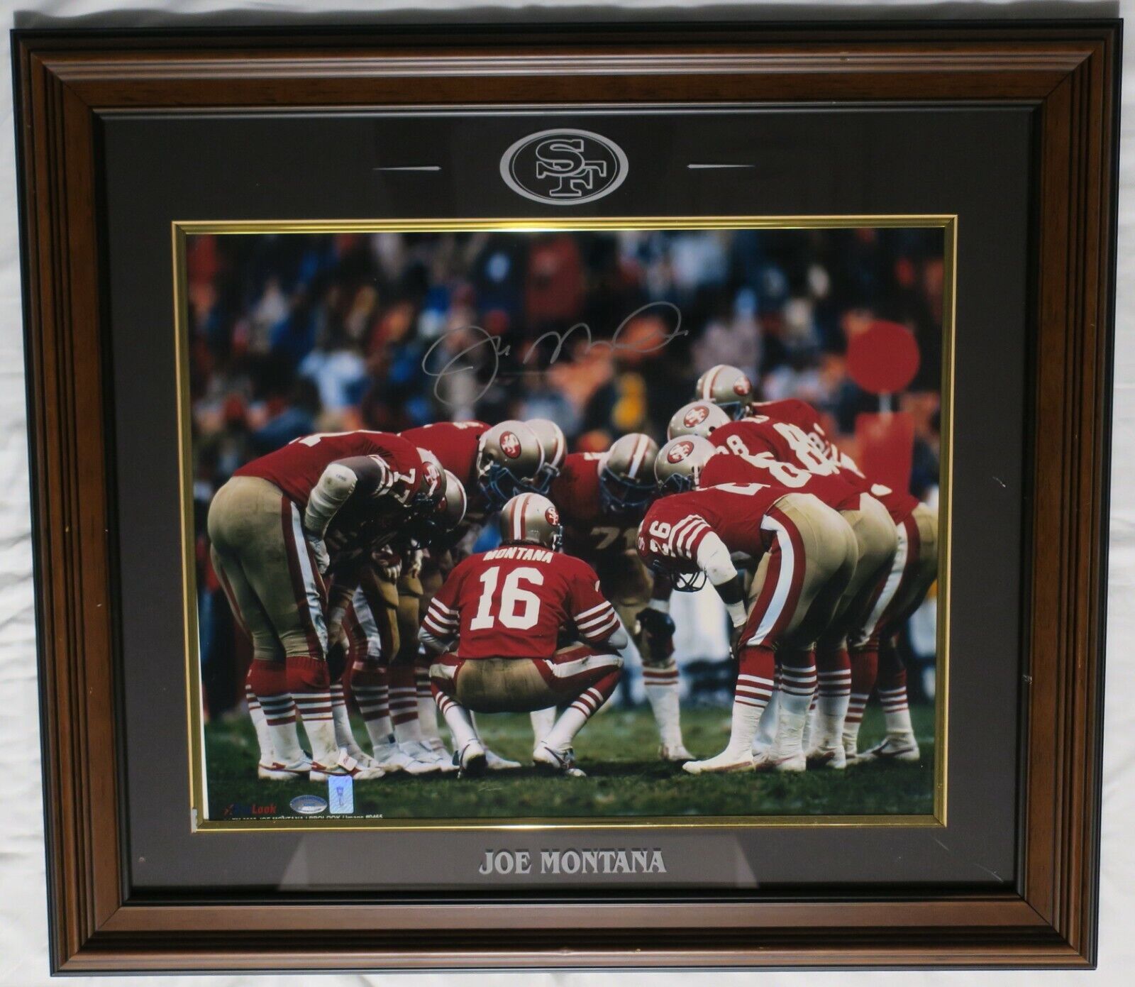 Joe Montana Signed/Framed Huddle