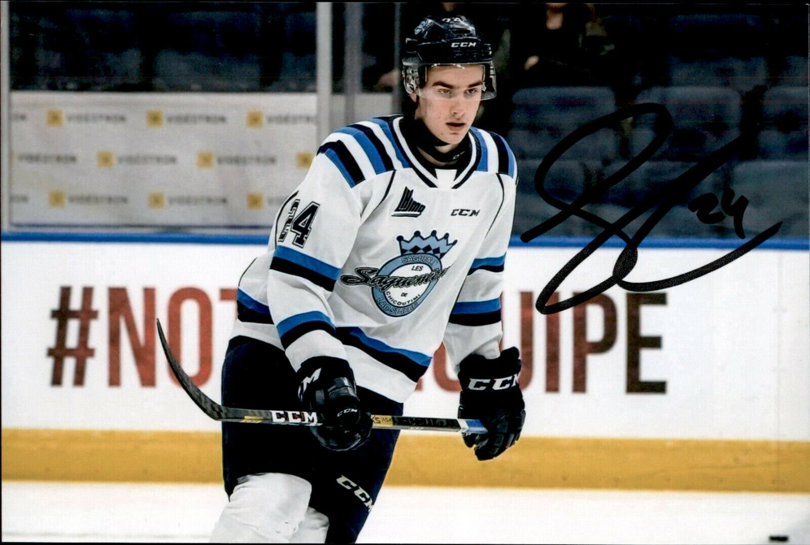 Louis Crevier SIGNED auto 4x6 Photo Poster painting CHICOUTIMI SAGUENEENS / CHICAGO BLACKHAWKS