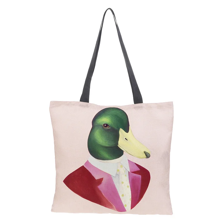 Linen Eco-friendly Tote Bag - Animal portraits