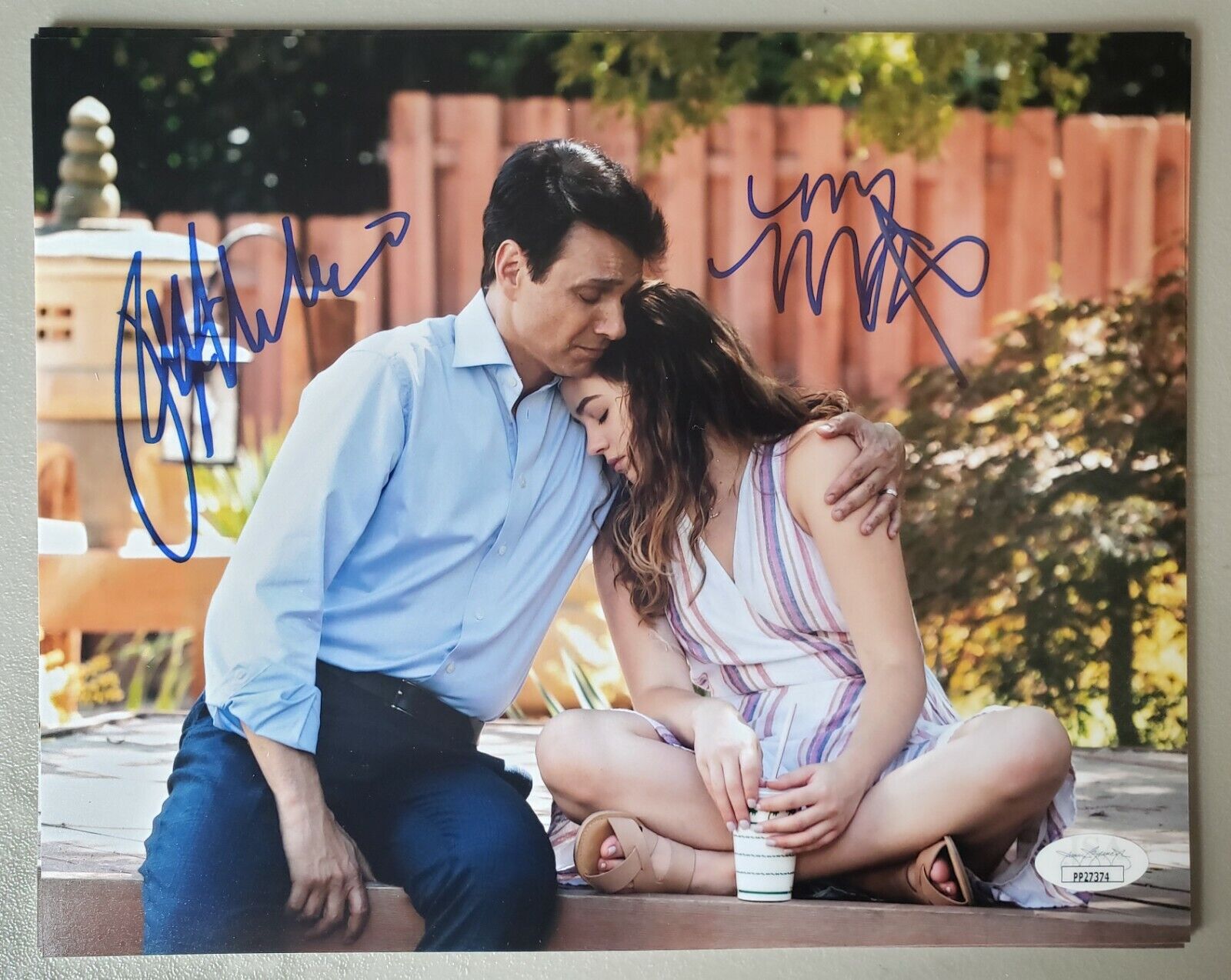 8X10 Autographed by Mary Mouser and Ralph Macchio in Cobra Kai. Rare! JSA