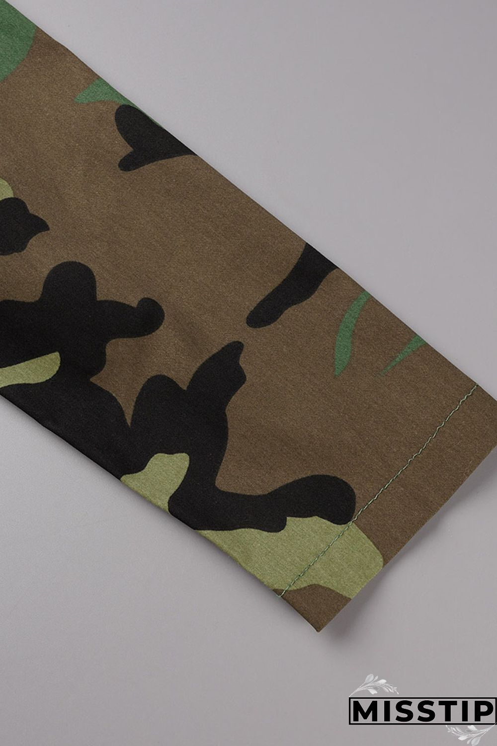 Camouflage Casual Street Print Camouflage Print Patchwork Turn-back Collar Outerwear