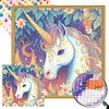 (40*40cm)Unicorn - Round Partial AB Drill Diamond Painting