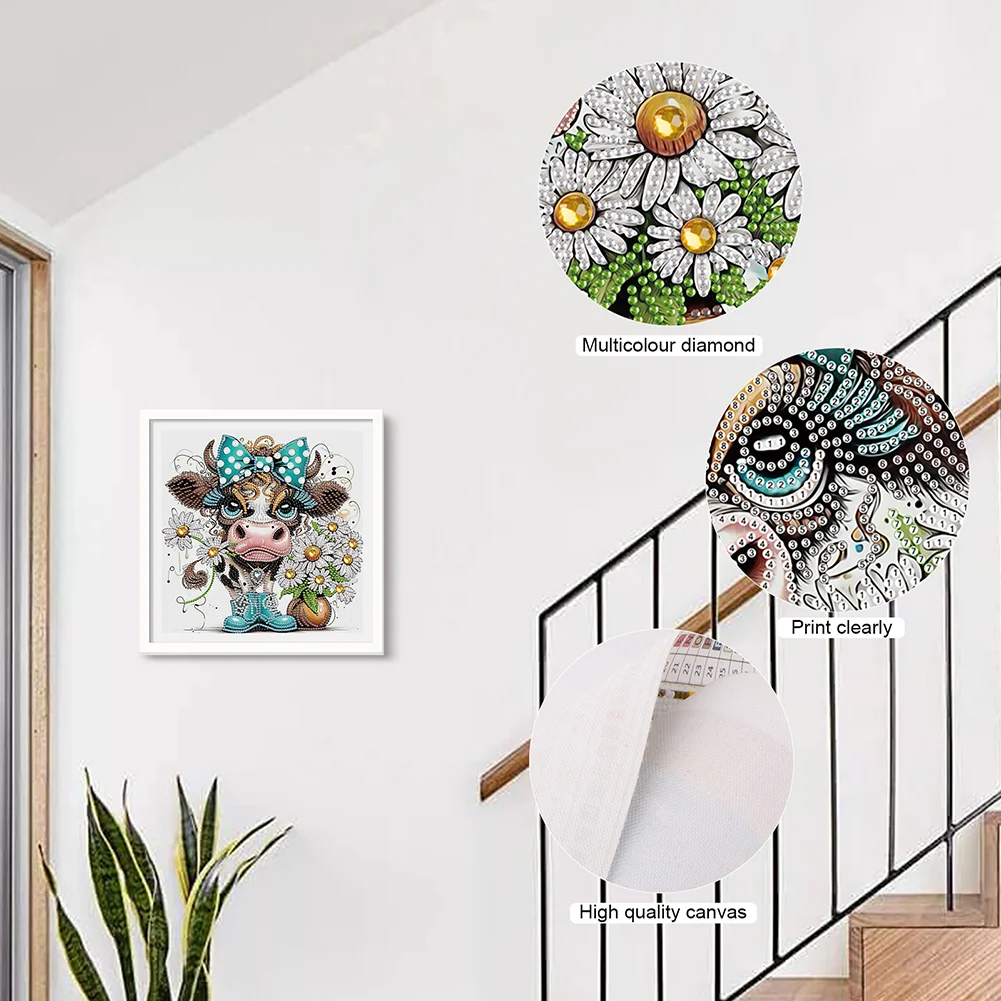 Diamond Painting - Partial Special Shaped Drill - Cow(Canvas|30*30cm)