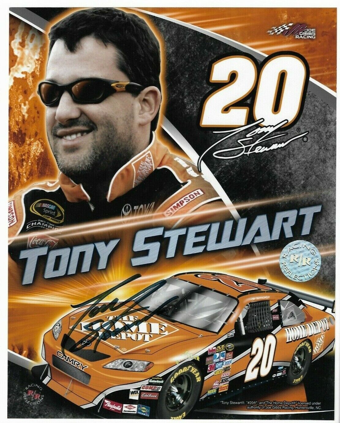 Tony Stewart Signed 8x10 NASCAR Race Car Driver Photo Poster painting Racing Reflection Hologram