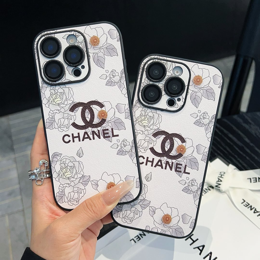 Exclusive Design Chanel Camellia Leather Apple iPhone Case
