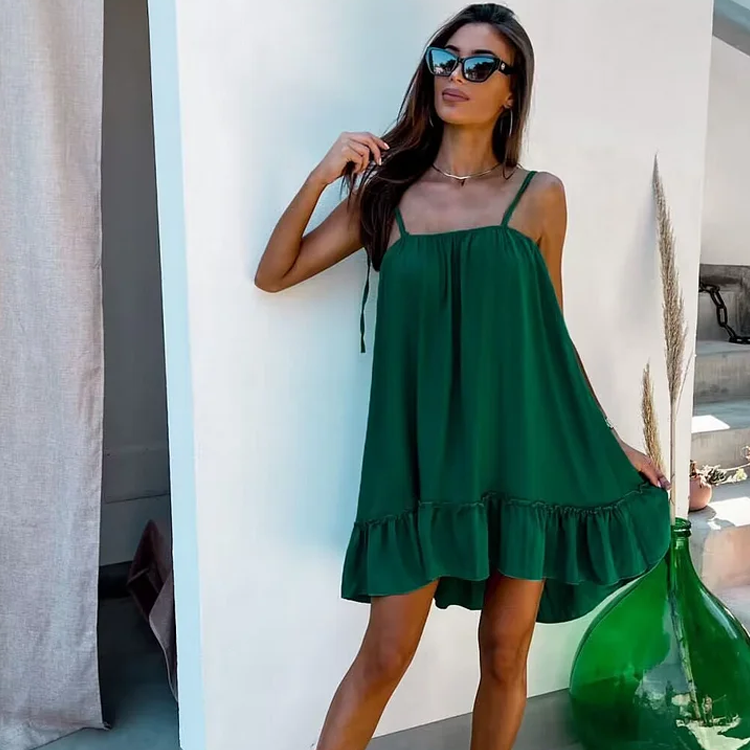 Ruffle Sling Mini Dress