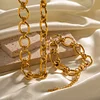 Chic Oval Chain 18K Golden Necklace Bracelet