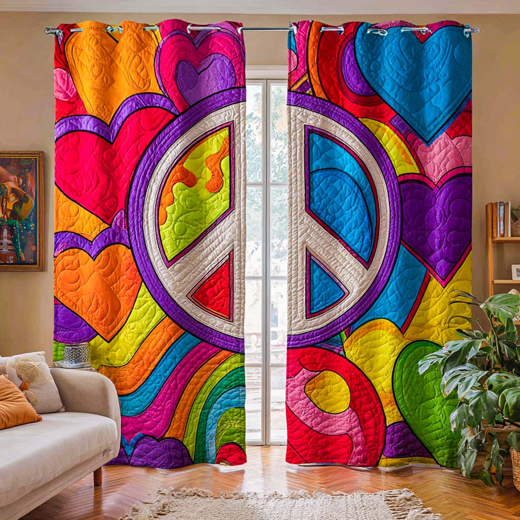 Heartbeat Freedom Printed Quilted  Curtains NCU0XD1574