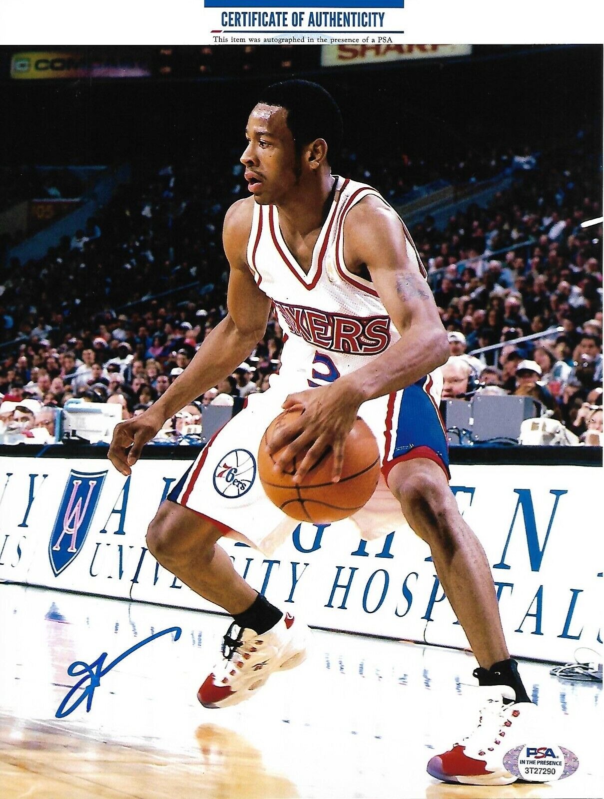 ALLEN IVERSON signed autographed PHILADELPHIA 76ERS 8X10 Photo Poster painting HOF w COA PSA