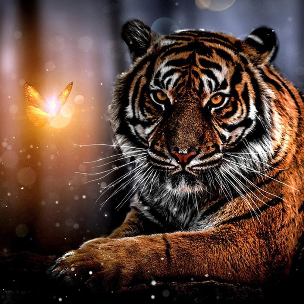 Full Round Diamond Painting - Novelty Tiger(30*30cm)
