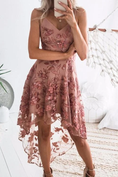 Sexy Lace Patchwork Mid Calf Dress