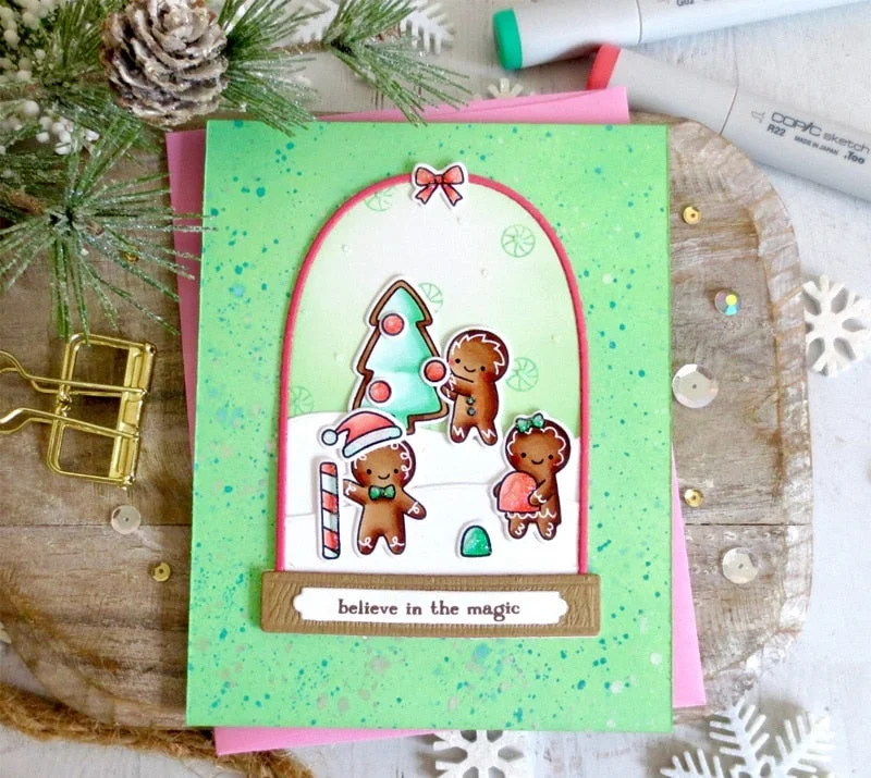 Piggy Craft metal cutting dies cut die mold Snow Globe Builder Village Scrapbook paper craft knife mould blade punch stencils